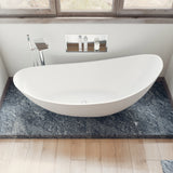 ALFI 73" White Solid Surface Smooth Resin Freestanding Slipper Soaking Bathtub - AB9951