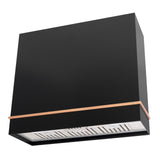 Akicon 36" Stainless Steel Range Hood & One Stacks, 600 CFM Wall Mount Vent Hood with - Powerful Vent Motor, Modern Box Kitchen Hood with LED Lights, Charcoal Filter - AK-HS36HA-JBC-48
