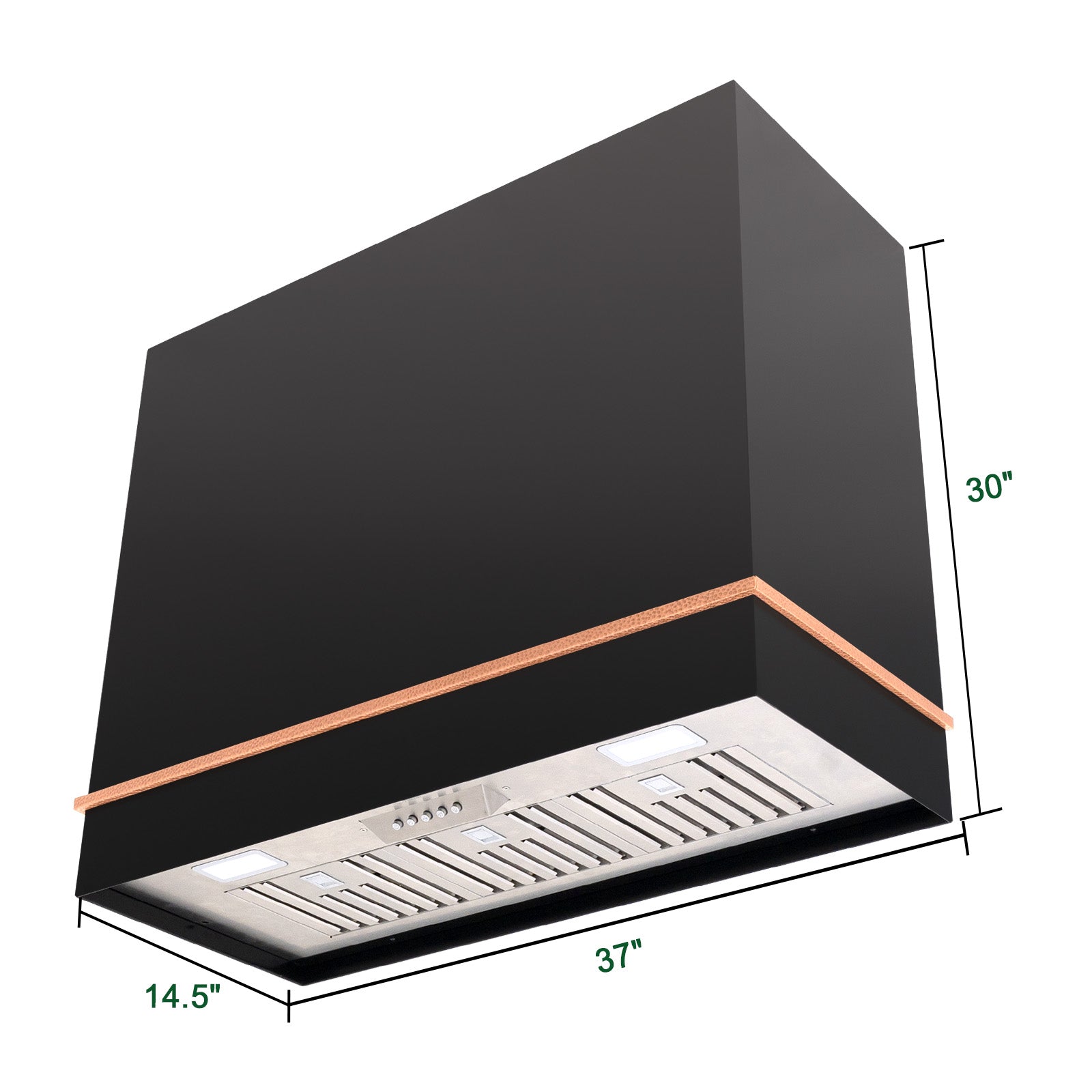 Akicon 36" Stainless Steel Range Hood & One Stacks, 600 CFM Wall Mount Vent Hood with - Powerful Vent Motor, Modern Box Kitchen Hood with LED Lights, Charcoal Filter - AK-HS36HA-JBC-48
