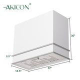 Akicon Range Hood 36", Ultra Quite Stainless Steel Kitchen Hood with LED Light & Dishwasher-Safe Filters, Hood Vents for Kitchen, 3 Speeds, 600 CFM, Two Stacks - AK-HS36HA-SWN-48