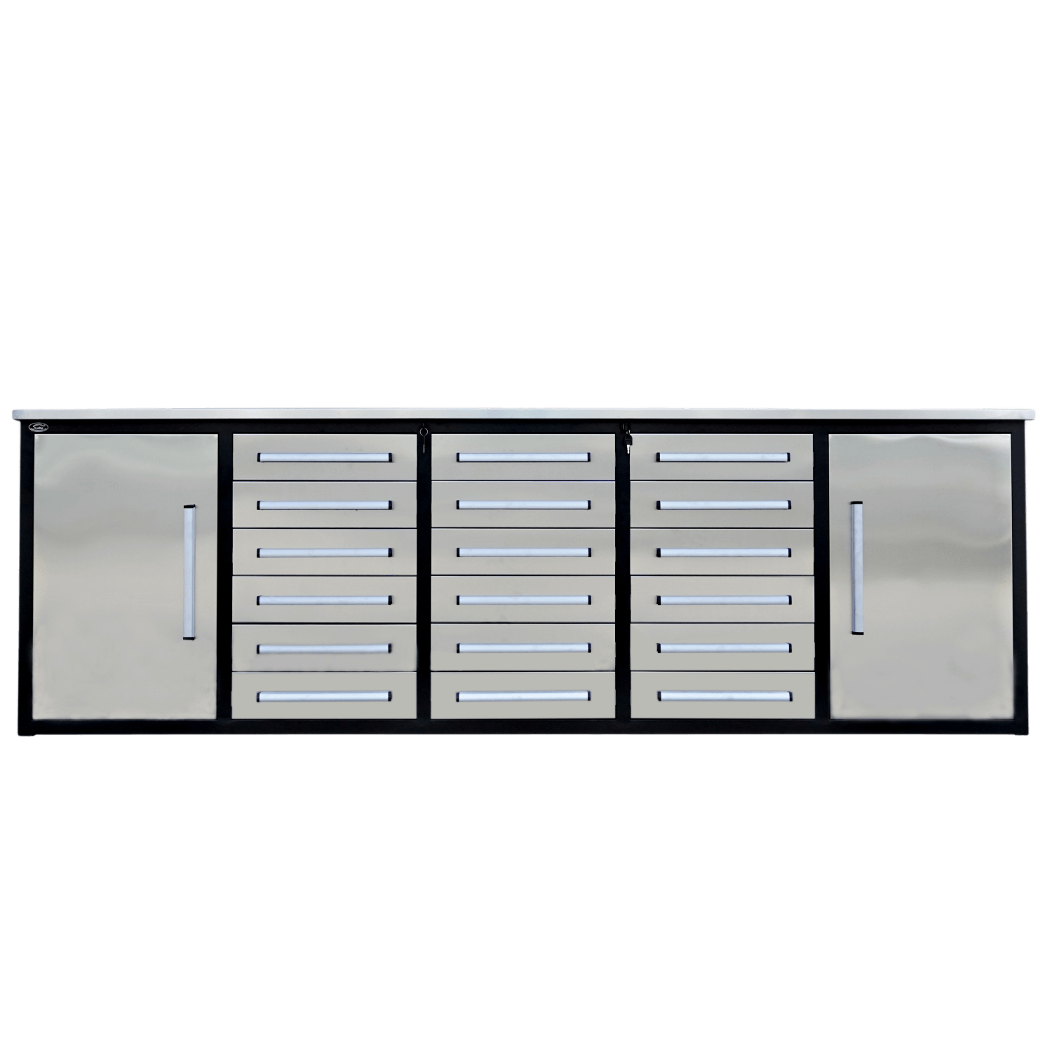 Chery Industrial AS-IS 10ft Storage Cabinet with Workbench 18 Drawers & 2 Cabinets