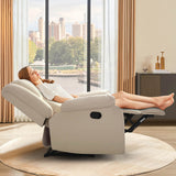 Manual Recliner Chair Recliner Soft Armrests For Living Room 35" Width, Leather