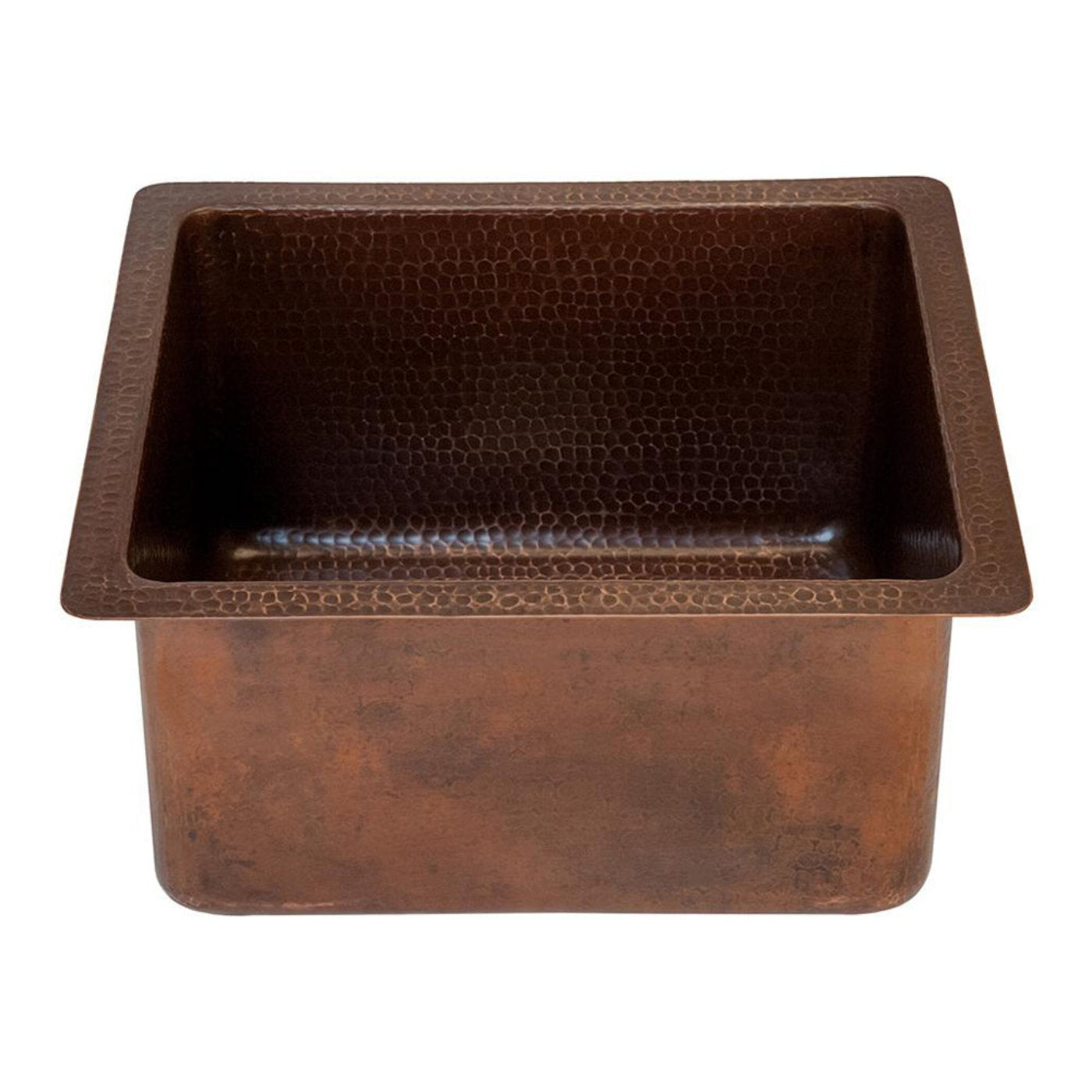 Premier Copper 16 in. Gourmet Rectangular Hammered Copper Bar and Prep Sink - BREC16DB