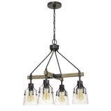 Cal Lighting 60W X 4 Aosta Metal Chandelier With Bubbled Glass Shades FX-3735-4