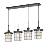 Cal Lighting 60W X 4 Silverton Metal/Glass Pendant Fixture FX-2668-4P
