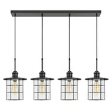 Cal Lighting 60W X 4 Silverton Metal/Glass Pendant Fixture FX-2668-4P