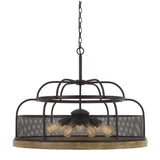 Cal Lighting Akaki 60W X 9 Metal/Pine Wood Chandelier FX-3706-9
