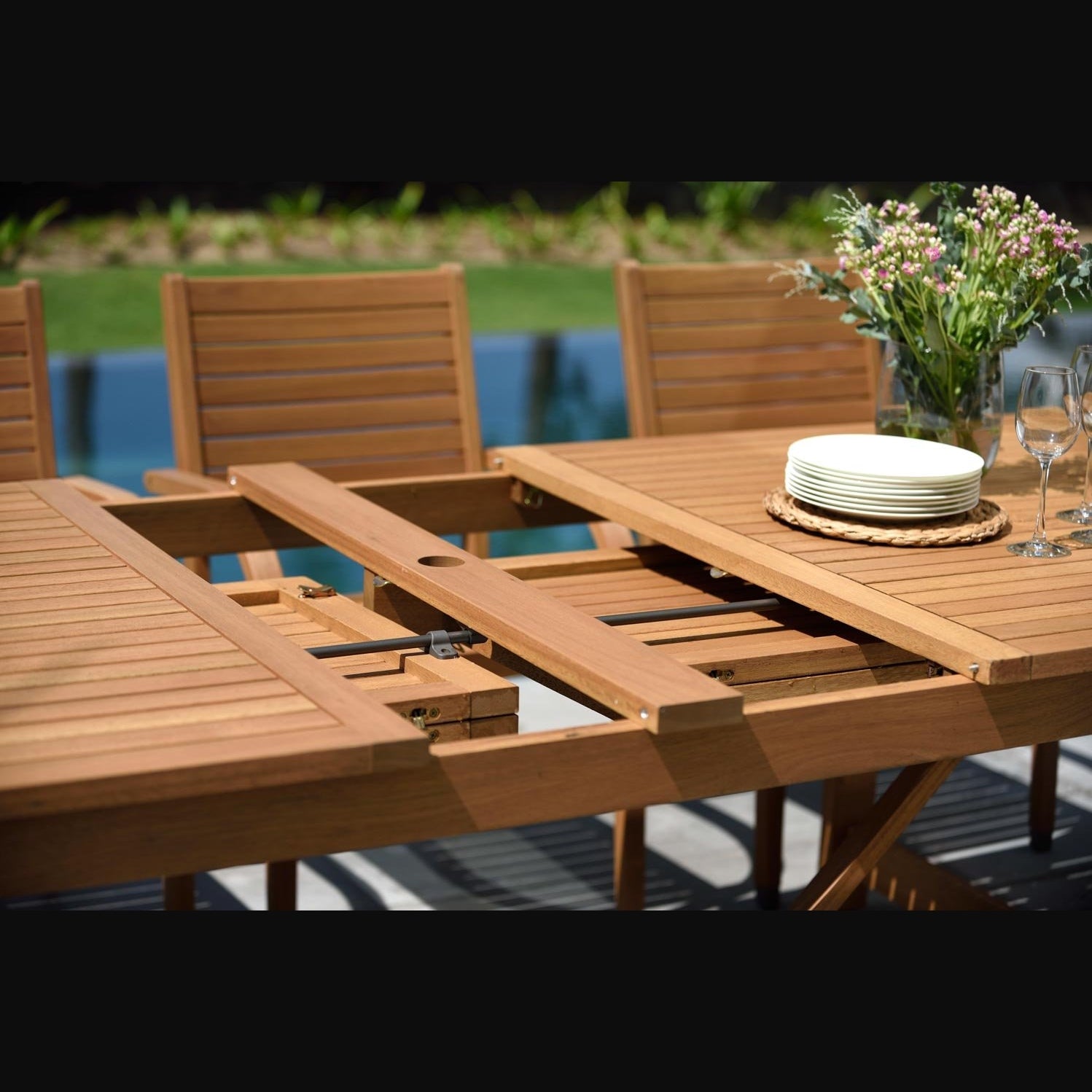 Midtown Concept Leyland Lot Table & 8 Catalina Stacking Armchair - LEYLOT_8CATA