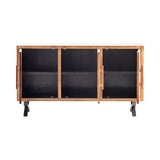 Crestview Collection 64" x 16" x 34" 3-Door Transitional Brown Wood And Metal Sideboard - CVFNR818