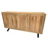 Crestview Collection 64" x 16" x 34" 3-Door Transitional Brown Wood And Metal Sideboard - CVFNR818