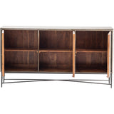 Crestview Collection 69" x 16" x 37" 3-Door Transitional Brown Wood And Metal Sideboard - CVFNR825