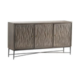 Crestview Collection 69" x 16" x 37" 3-Door Transitional Brown Wood And Metal Sideboard - CVFNR825