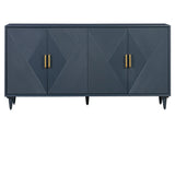 Crestview Collection Arvada 72" x 16" x 37" 4-Door Traditional Slate Gray Wood Sideboard - CVFVR8316