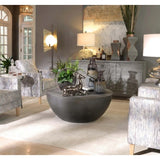 Crestview Collection Bengal Manor 42" x 42" x 16" Occasional Mango Wood And Pewter Metal Drum Base Round Cocktail Table - CVFNR709