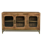 Crestview Collection Bengal Manor 55" x 16" x 31" 3-Door Transitional Brown Mango Wood Apollo Sideboard - CVFNR697