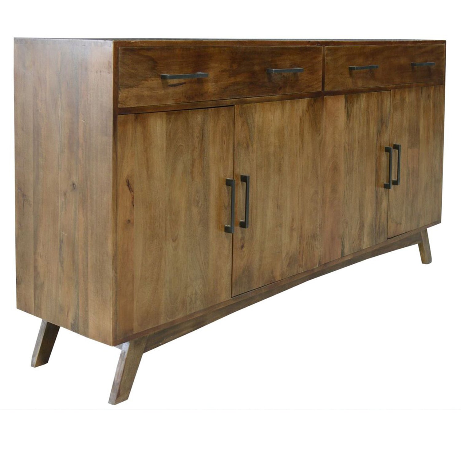 Crestview Collection Bengal Manor 72" x 17" x 37" 2-Drawer 4-Door Transitional Mango Wood Dovetail Case Sideboard In Heritage Finish - CVFNR656