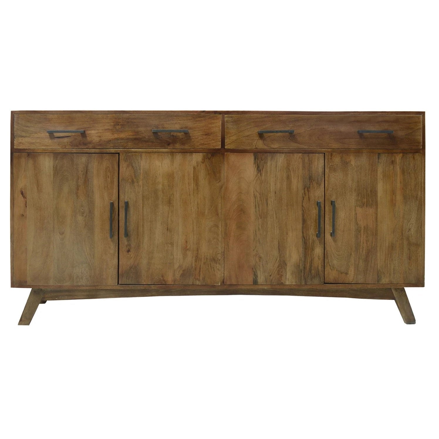 Crestview Collection Bengal Manor 72" x 17" x 37" 2-Drawer 4-Door Transitional Mango Wood Dovetail Case Sideboard In Heritage Finish - CVFNR656