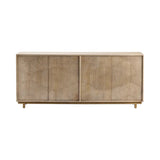 Crestview Collection Bengal Manor 79" x 19" x 34" 4-Door Rustic White Wash Wood Texture Door Sideboard - CVFNR738