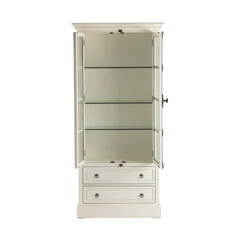 Crestview Collection Coventry 37" x 17" x 79" 2-Door 2-Drawer Traditional White Oak Curio - CVFZR1461
