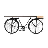 Crestview Collection HB Cruiser 73" x 14" x 34" Rustic Metal And Wood Console Table In Natural Wood and Black Finish - CVFNR769