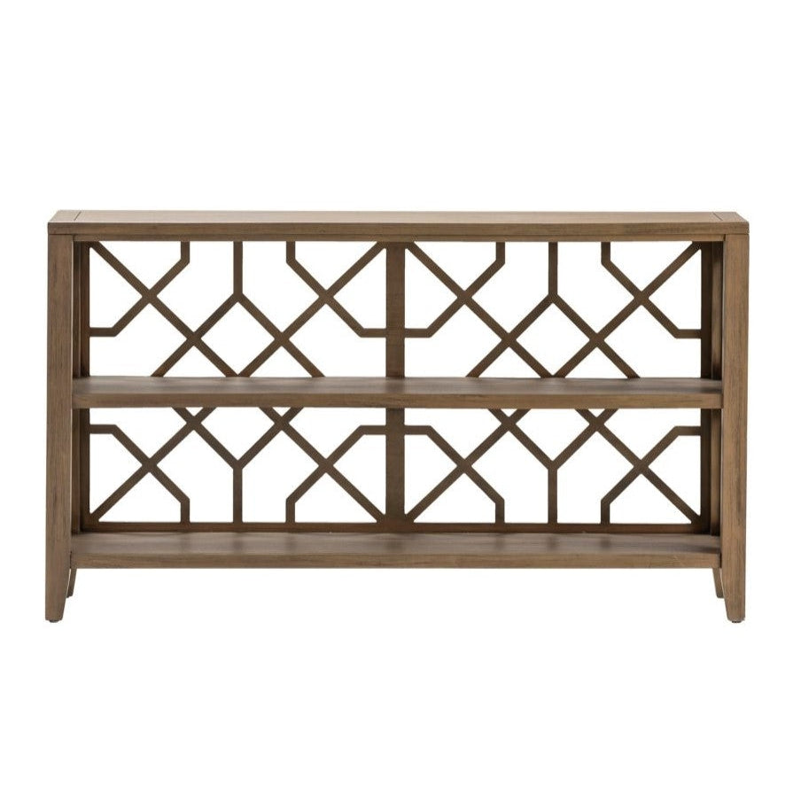 Crestview Collection Hawthorne Estate 56" x 13" x 32" Traditional Wood Open Fretwork Console In Dayton Finish - CVFVR8139