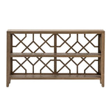 Crestview Collection Hawthorne Estate 56" x 13" x 32" Traditional Wood Open Fretwork Console In Dayton Finish - CVFVR8139