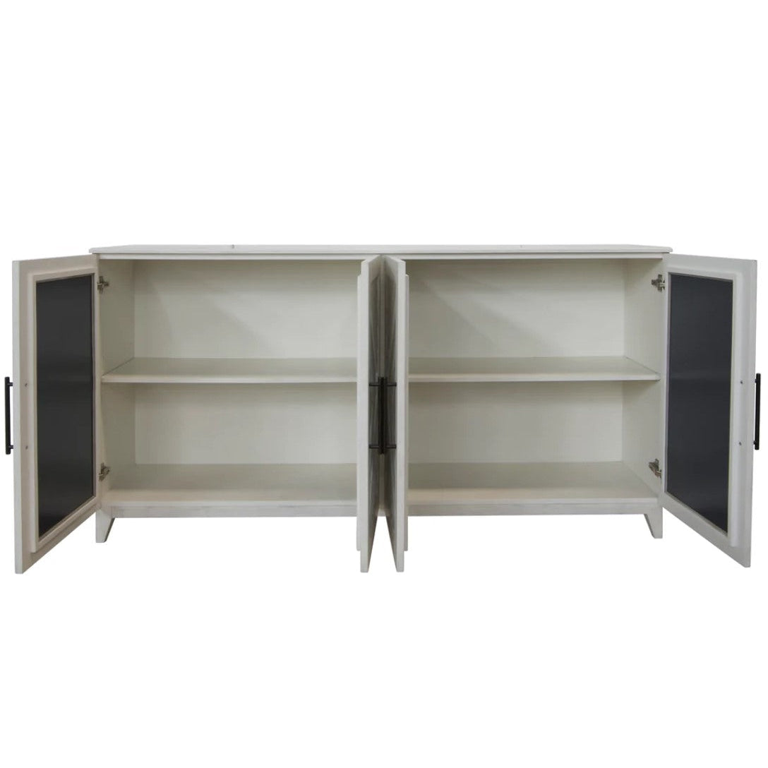 Crestview Collection Phoebe 72" x 16" x 37" 4-Drawer Traditional White Wood Sideboard - CVFVR8229