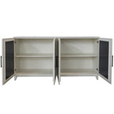 Crestview Collection Phoebe 72" x 16" x 37" 4-Drawer Traditional White Wood Sideboard - CVFVR8229