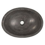 Eden Bath Honed Black Limestone Canoe Sink - EB_S005BL-H