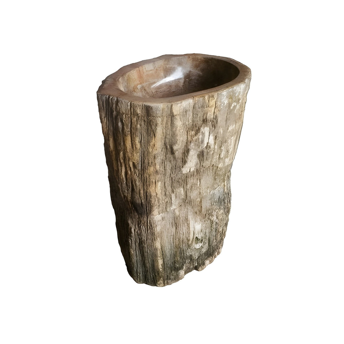 Eden Bath Natural Stone Pedestal Sink - Petrified Wood - EB_S033PW-P