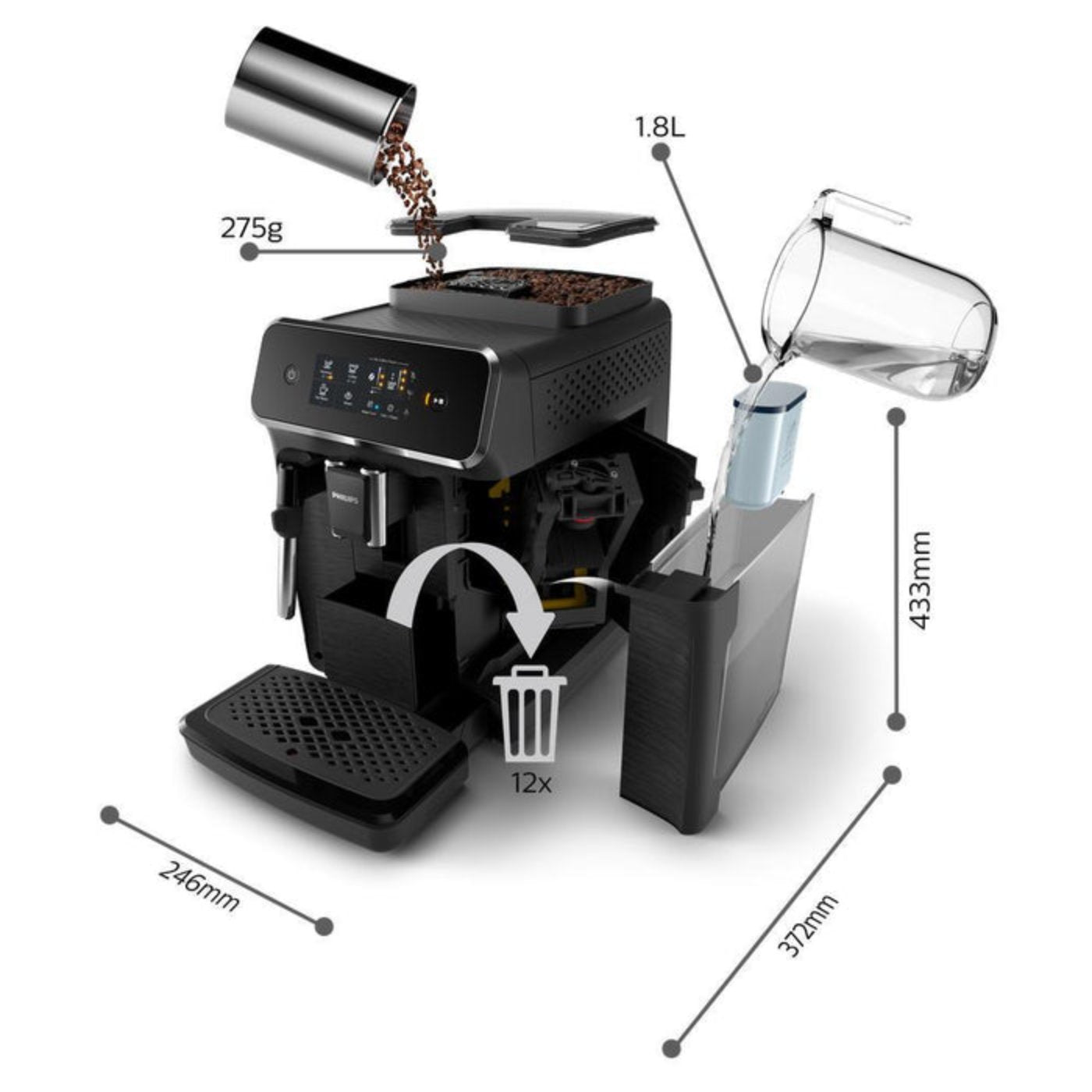 Philips Saeco 2200 Series LatteGo Fully Automatic Espresso Machine - EP2230/14