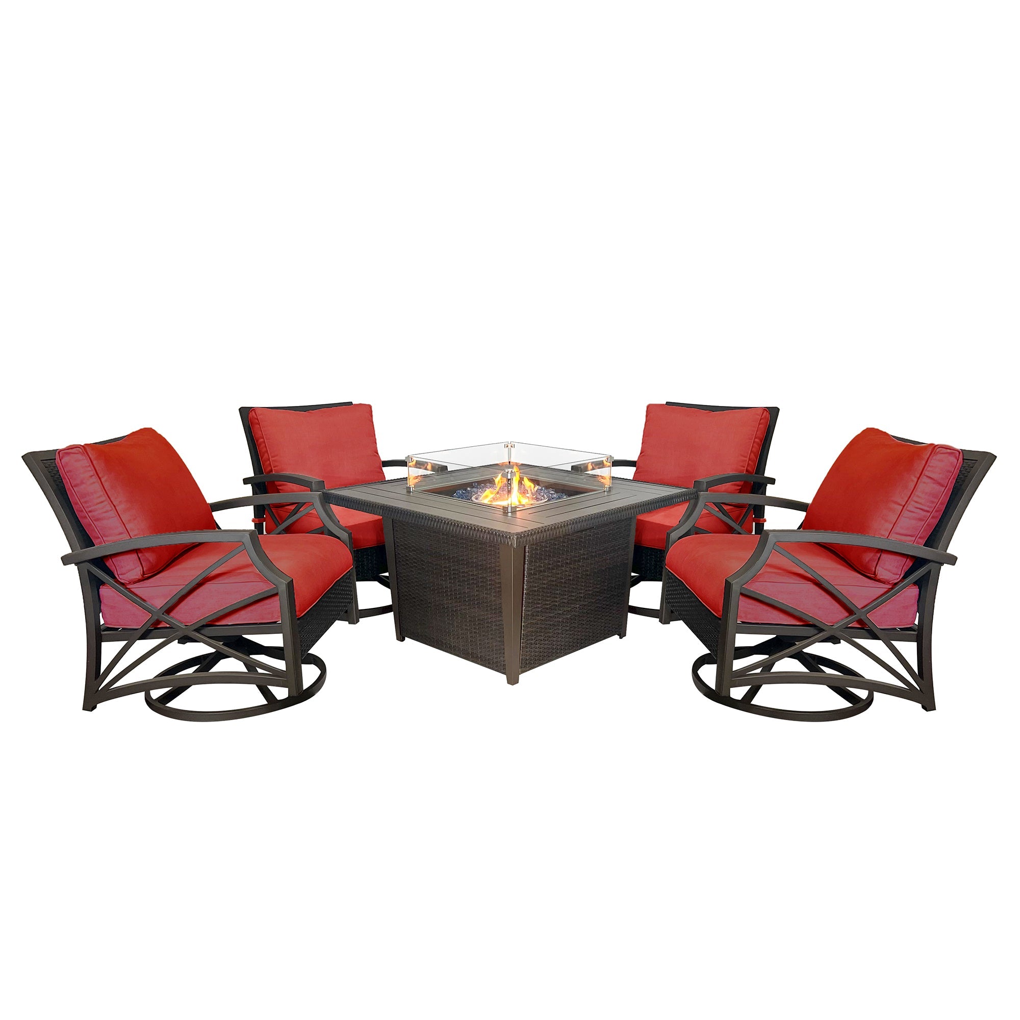 Ethan 5-Piece Outdoor Fire Pit Table Set for Patio