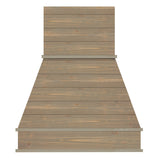 Akicon Custom Rustic Range Hood, Reclaimed Barn Wood Vent Hood with Insert Ventilator & Decorative Molding Trim, Craftsman B Series - AK-Wood hood-C-B