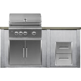 Haven Outdoor 72-Inch Outdoor Kitchen Island with 2 Drawer Cabinet Space - HCOY72DRAWAB
