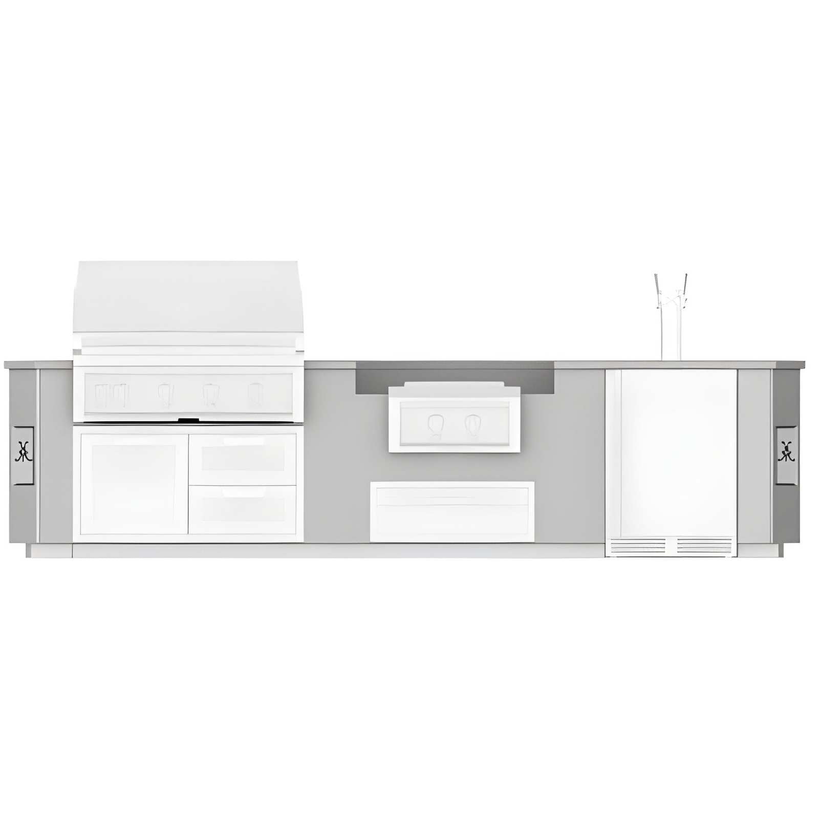 Hestan 12-Foot Outdoor Living Suite with Cutout for Power Burner