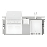 Hestan 8-Foot Outdoor Living Suite with Stainless Steel Countertop, Beer Dispenser Cutout and Raised Bellybar with Foot Rail - GESDB08