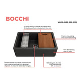 Bocchi 33" Matte Black Apron-Front Workstation Granite Composite Kitchen Sink - 1600-504-0120