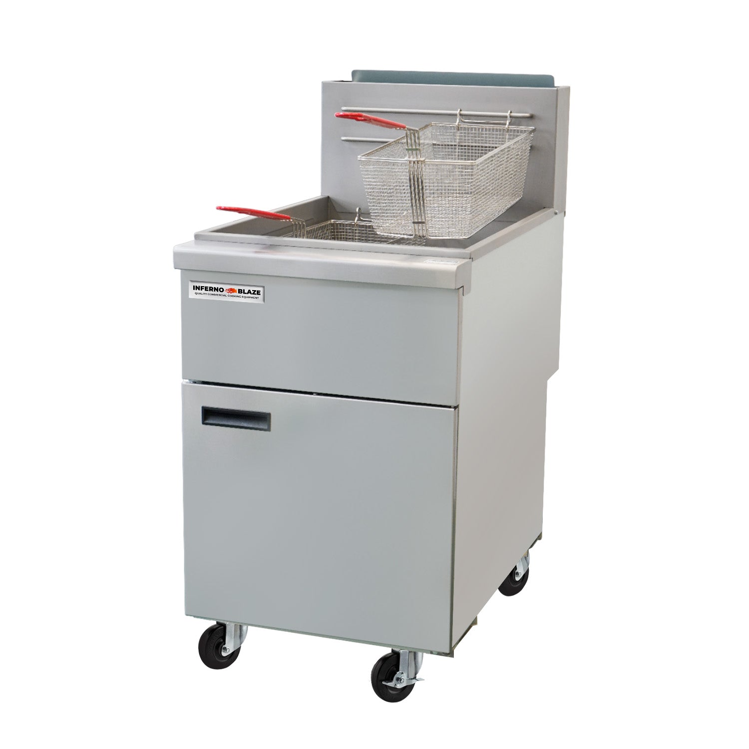 Inferno Blaze IB-GF-75 75 lb Floor Model Gas Fryer Commercial - IB-GF-75-NG