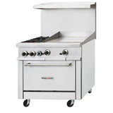 Inferno Blaze IB-GR-3624G 36” Wide, 2 Gas Range With Griddle, 24” Wide Manual, 1 Oven - IB-GR-3624G