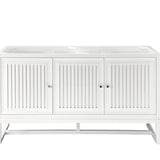 James Martin Vanities Athens Collection 60 in. Double Vanity in Glossy White, Cabinet Only - E645-V60D-GW