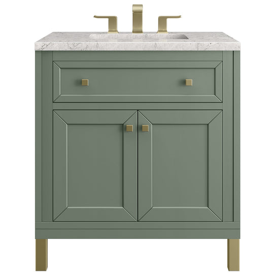 James Martin Vanities Chicago Collection 30 in. Single Vanity in Smokey Celadon with Countertop Options - 305-V30-SC-3AF