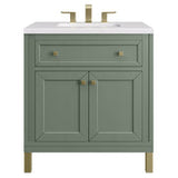 James Martin Vanities Chicago Collection 30 in. Single Vanity in Smokey Celadon with Countertop Options - 305-V30-SC-3AF