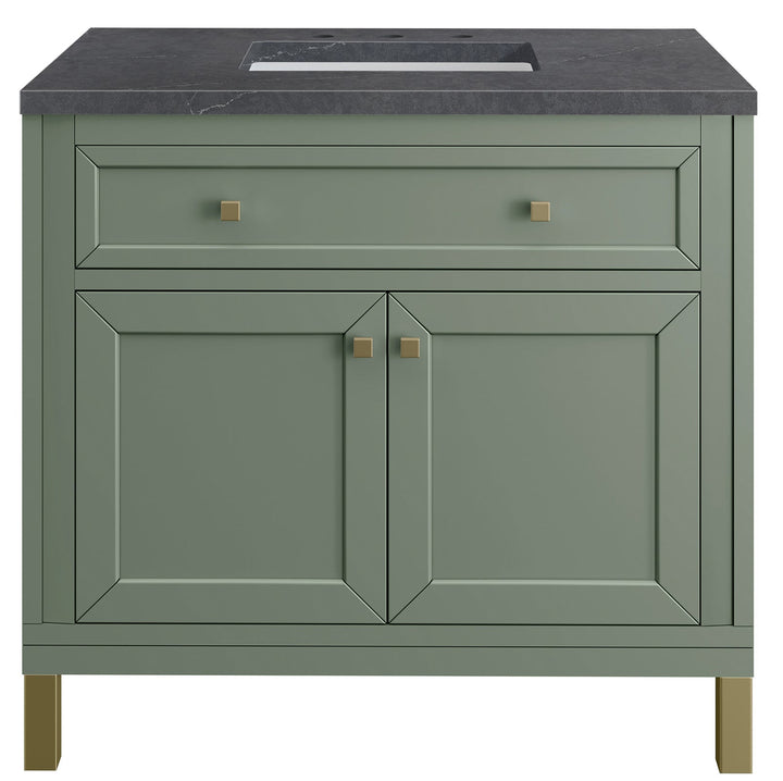 James Martin Vanities Chicago Collection 36 in. Single Vanity in Smokey Celadon with Countertop Options - 305-V36-SC-3AF