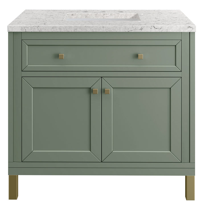James Martin Vanities Chicago Collection 36 in. Single Vanity in Smokey Celadon with Countertop Options - 305-V36-SC-3AF
