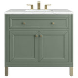 James Martin Vanities Chicago Collection 36 in. Single Vanity in Smokey Celadon with Countertop Options - 305-V36-SC-3AF