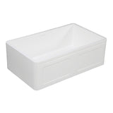 Kingston Brass Solid Surface Matte Stone Apron Front Farmhouse Single Bowl Kitchen Sink, Matte White - GKFA361810DS