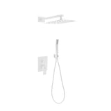 KubeBath 2 Piece Shower Set with 12" Square Rain Shower and Handheld Shower - BK-WR300HH2V
