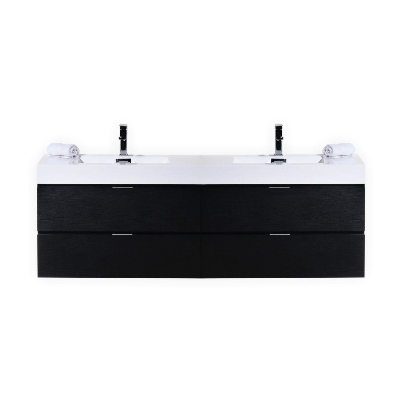 KubeBath Bliss 80 in. Wall Mount Double Sink Modern Bathroom Vanity - BSL80D-GW