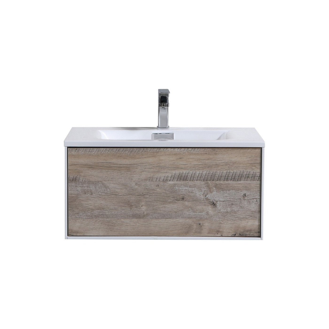 KubeBath 24 in. De Lusso Wall Mount Modern Bathroom Vanity With Color Options - DL24-GW