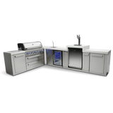 Mont Alpi 6-Burner Island With a 90-Degree Corner, Kegerator and Beverage Center - MAi805-90KEGBEV